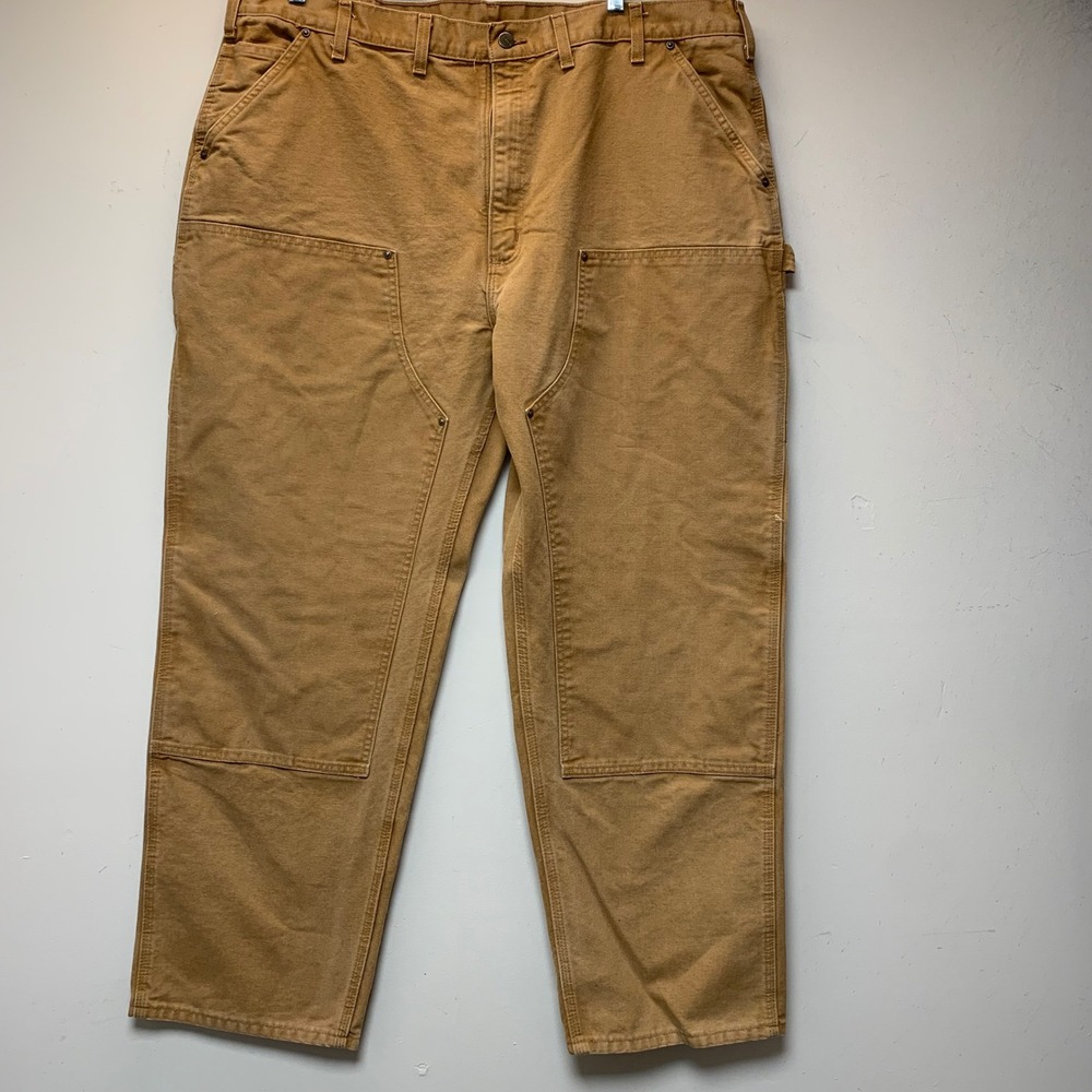 Carhartt B136 Double Knee Pants Mens‎ 44x32 Brown Good Original Dungaree Fit